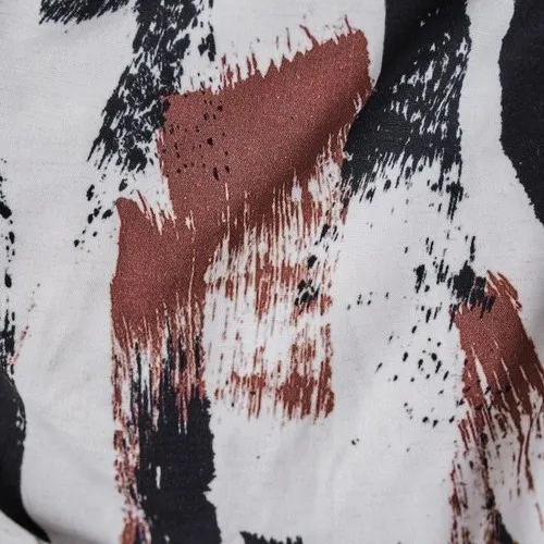 Viscose linnen met verfstrepen - bruin - Mind The Maker